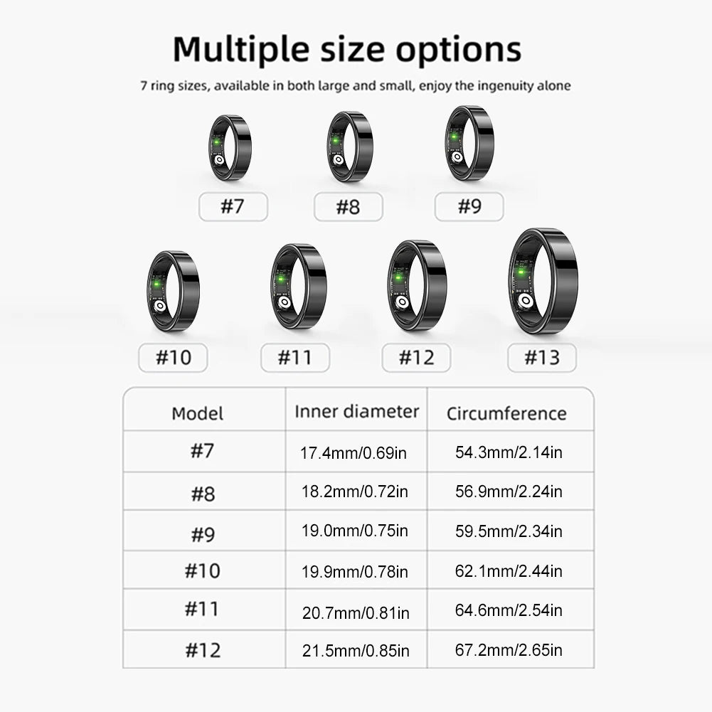 Fashion SR09 Smart Ring Health Tracker Bluetooth-Compatible 5.1 Health Ring Sport Fitness & Sleep Monitor for Android & Ios