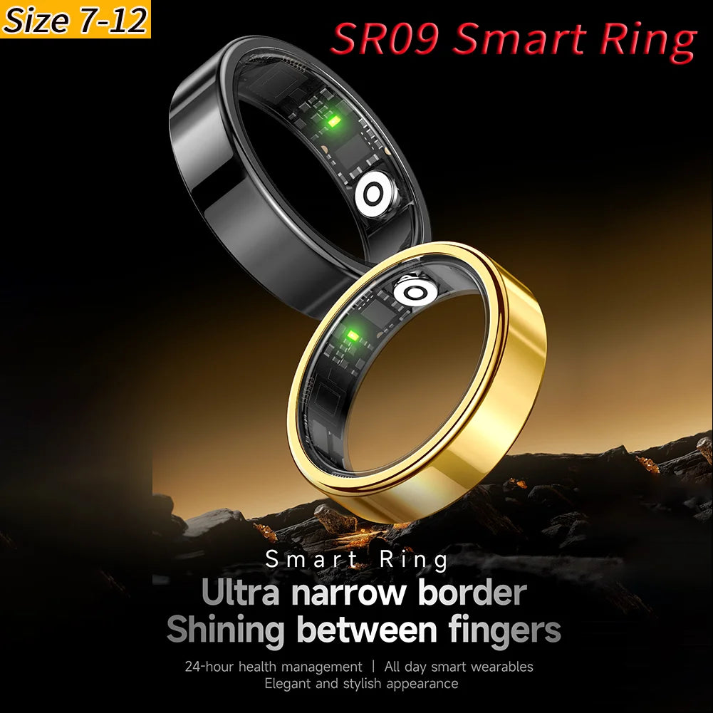 Fashion SR09 Smart Ring Health Tracker Bluetooth-Compatible 5.1 Health Ring Sport Fitness & Sleep Monitor for Android & Ios