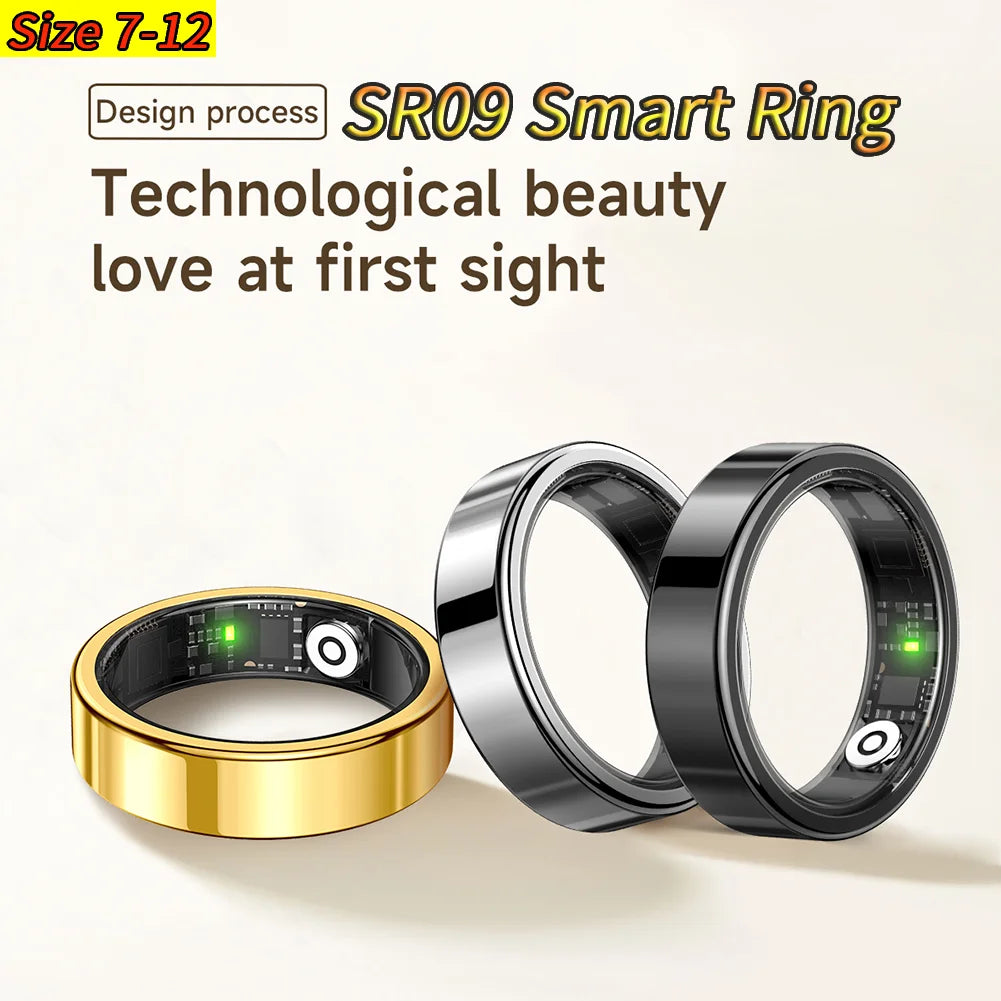 Fashion SR09 Smart Ring Health Tracker Bluetooth-Compatible 5.1 Health Ring Sport Fitness & Sleep Monitor for Android & Ios